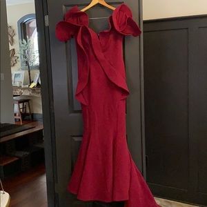 Couture Mother of The Bride Gown WINE/BURGUNDY
